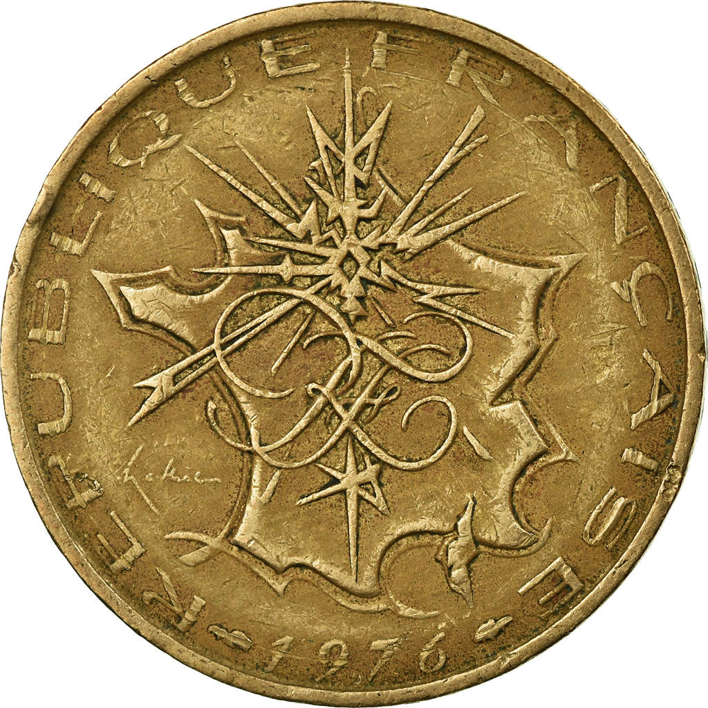 Moneta, Francia, Mathieu, 10 Francs, 1976, MB+, Nichel-ottone, KM:940