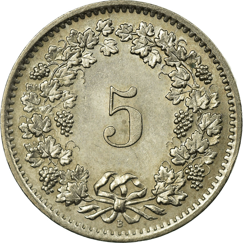 Coin, Switzerland, 5 Rappen, 1967, Bern, AU(50-53), Copper-nickel, KM:26