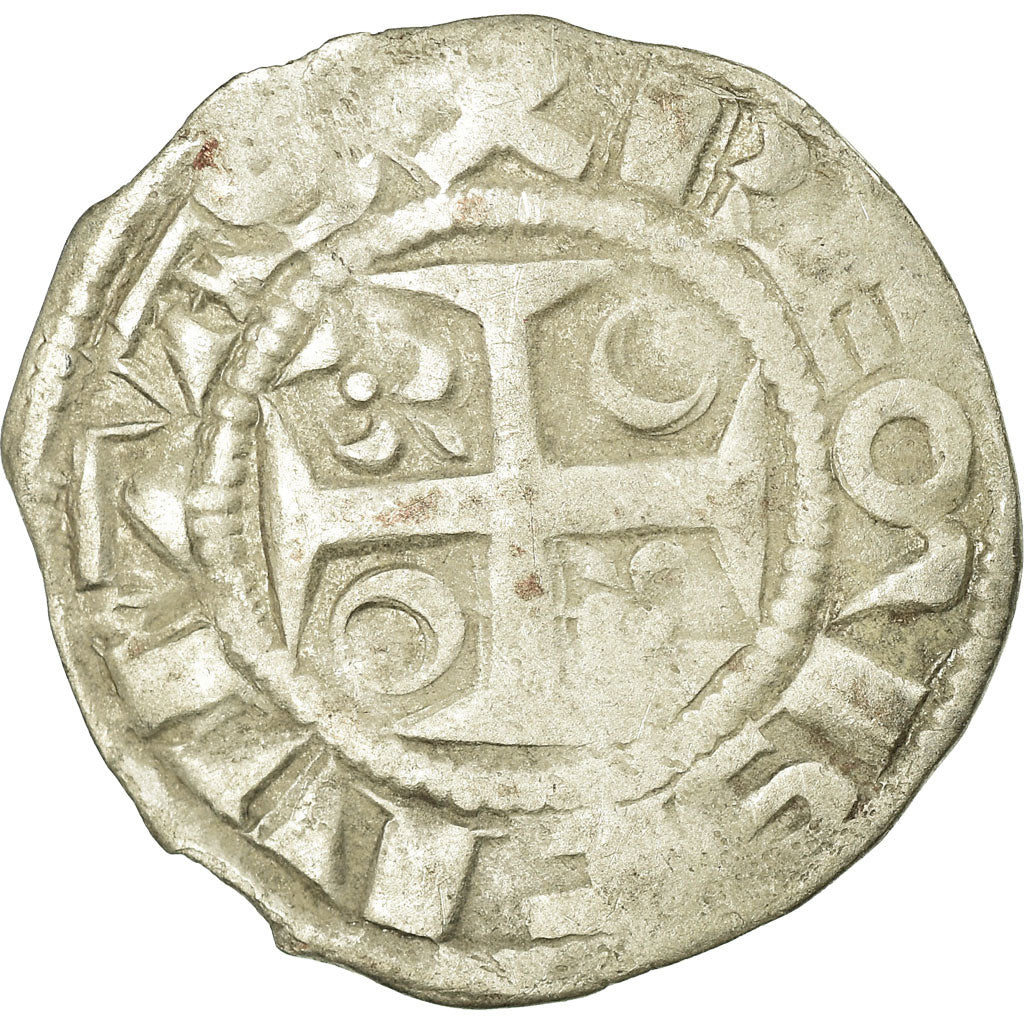 France, Denarius, Reims, Silver, EF(40-45), Poey d'Avant:6082