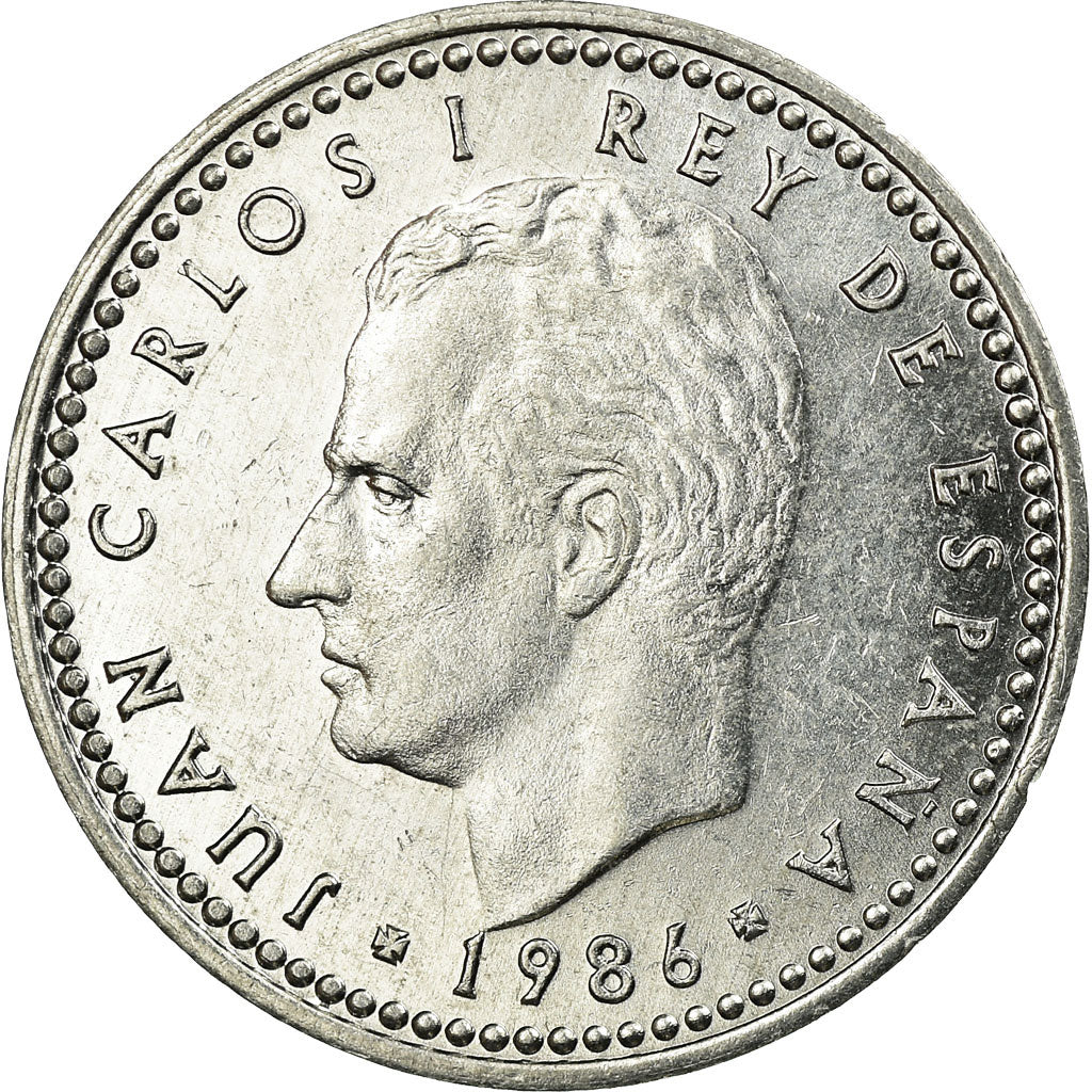 Coin, Spain, Juan Carlos I, Peseta, 1986, AU(50-53), Aluminum, KM:821