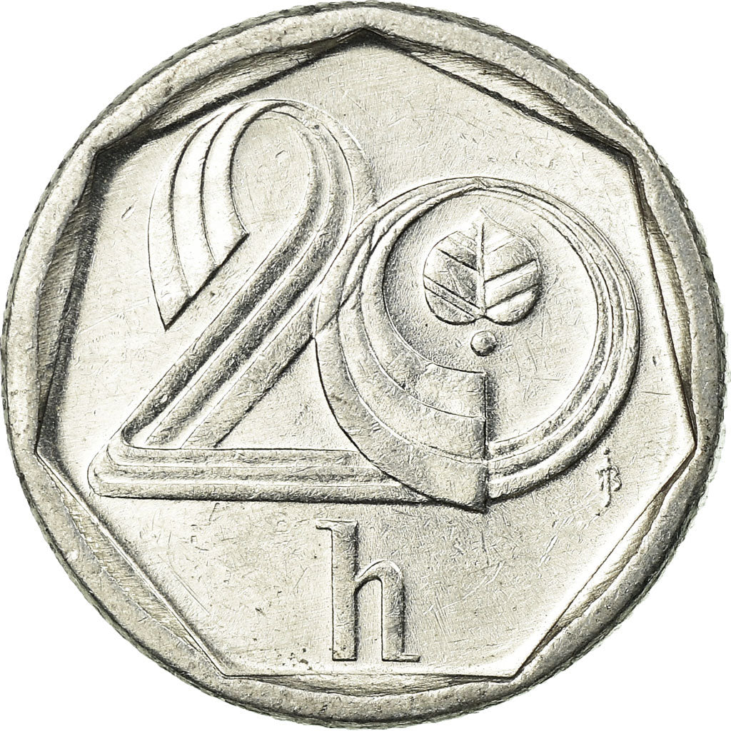 Coin, Czech Republic, 20 Haleru, 1995, EF(40-45), Aluminum, KM:2.1