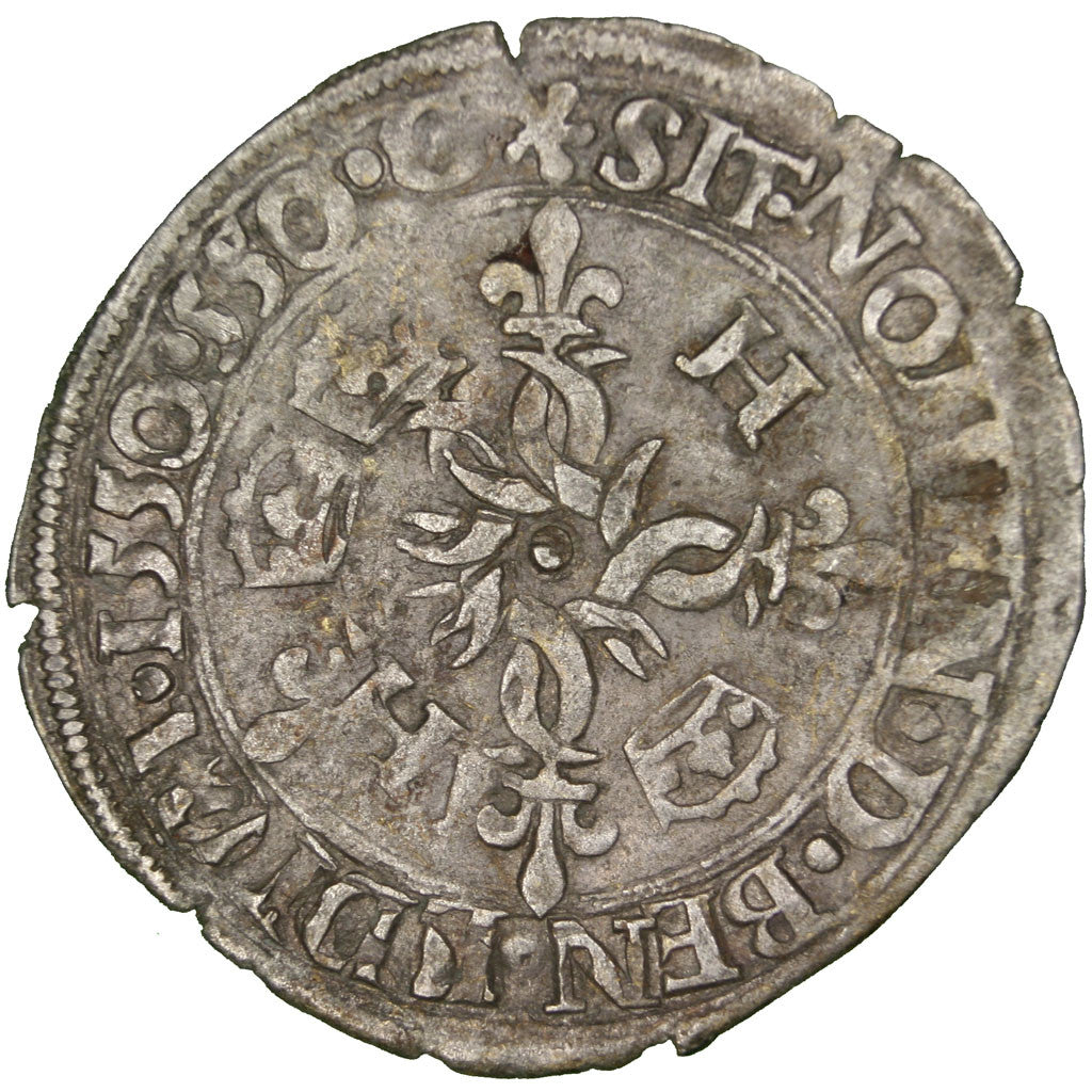 France, Douzain, 1550, Grenoble, Billon, VF(30-35), Duplessy:997