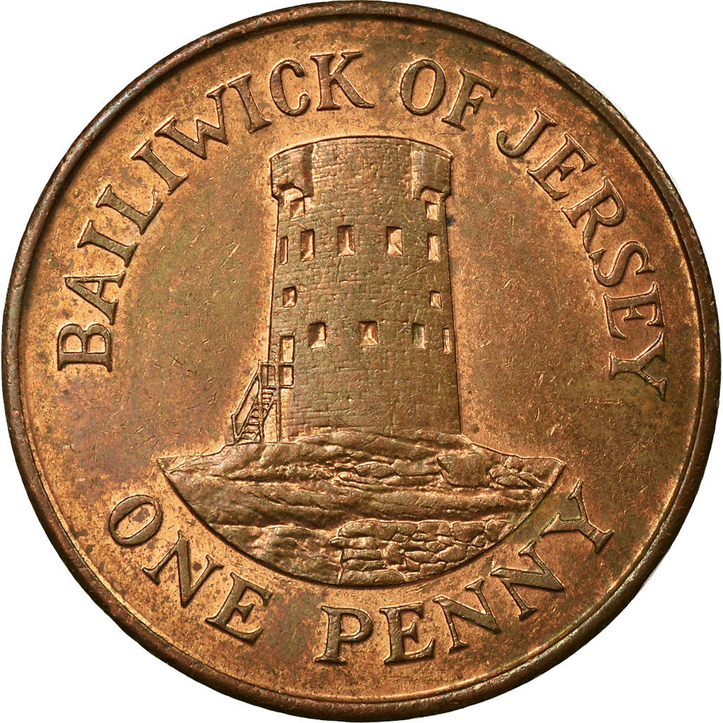 Coin, Jersey, Elizabeth II, Penny, 1989, EF(40-45), Bronze, KM:54
