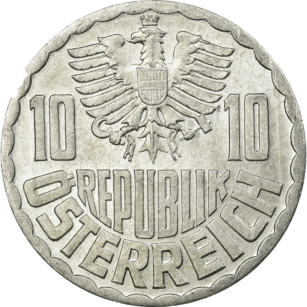 Moeda, Áustria, 10 Groschen, 1969, Vienna, AU(55-58), Alumínio, KM:2878