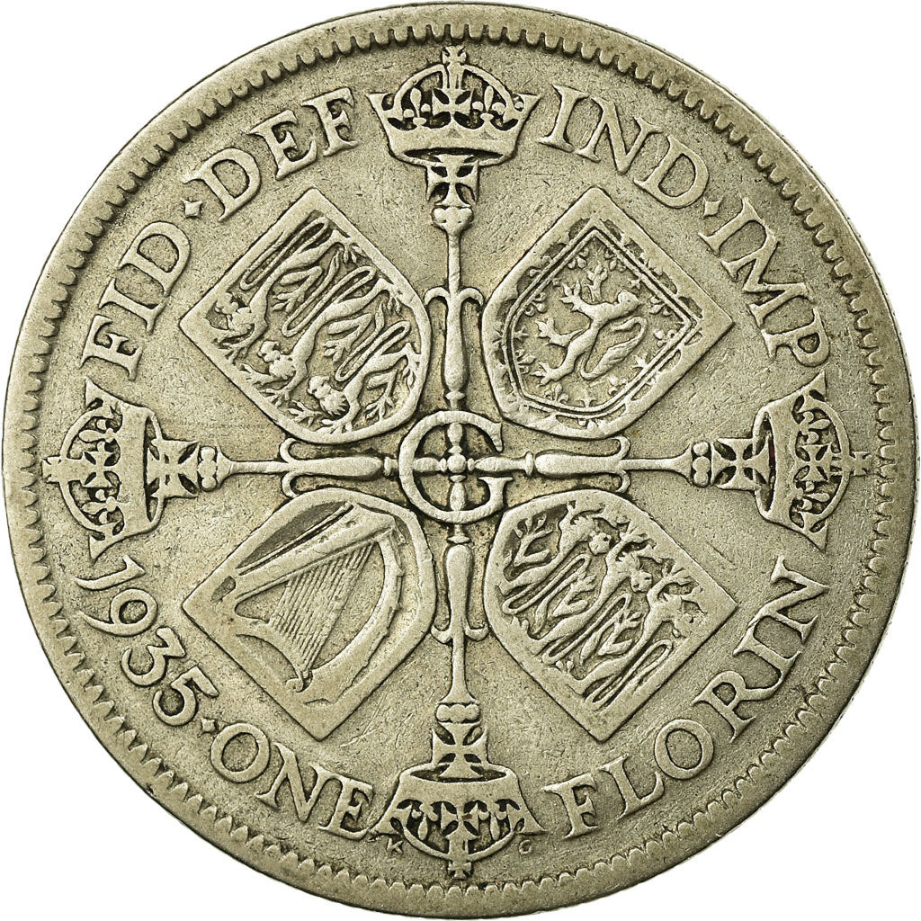 Coin, Great Britain, George V, Florin, Two Shillings, 1935, VF(30-35), Silver