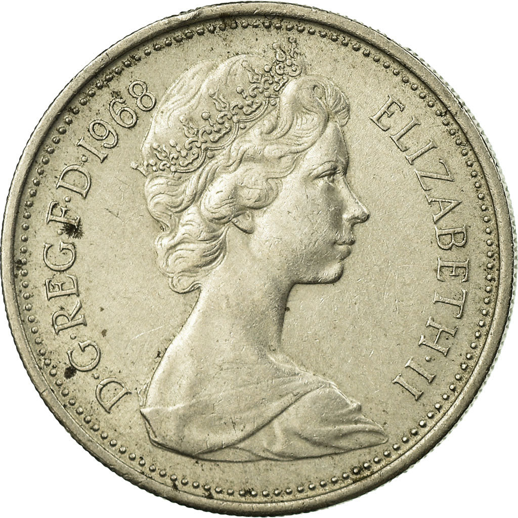 Coin, Great Britain, Elizabeth II, 5 New Pence, 1968, EF(40-45), Copper-nickel