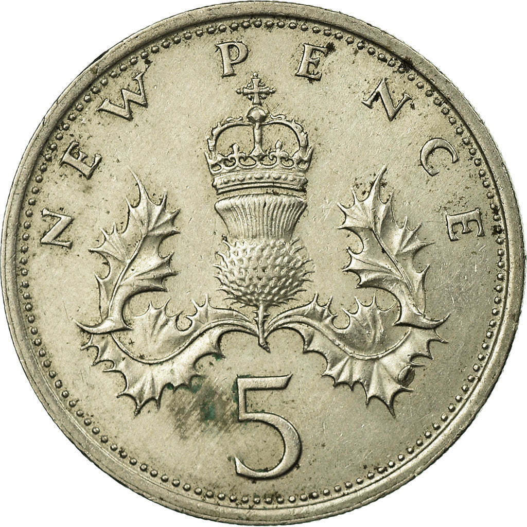 Coin, Great Britain, Elizabeth II, 5 New Pence, 1968, EF(40-45), Copper-nickel