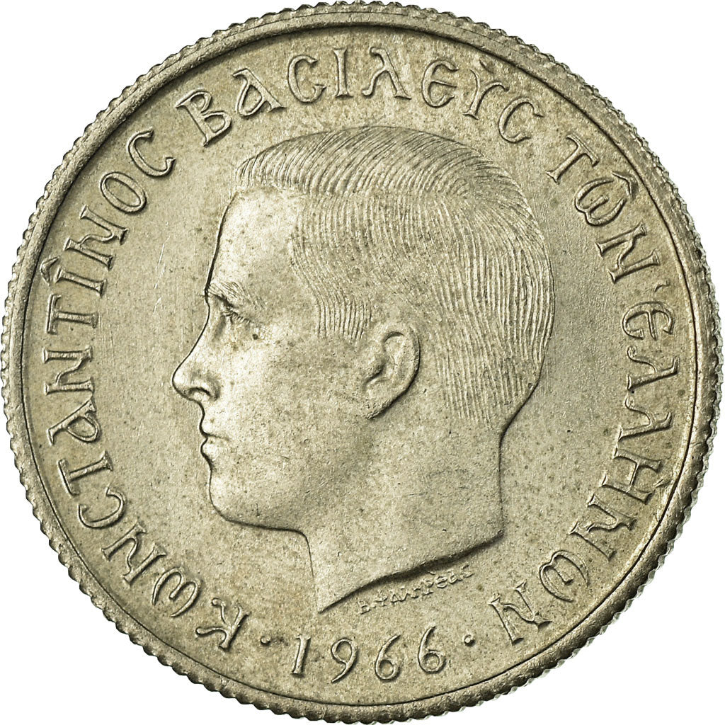 Monnaie, Grèce, Constantine II, 50 Lepta, 1966, TTB+, Copper-nickel, KM:88
