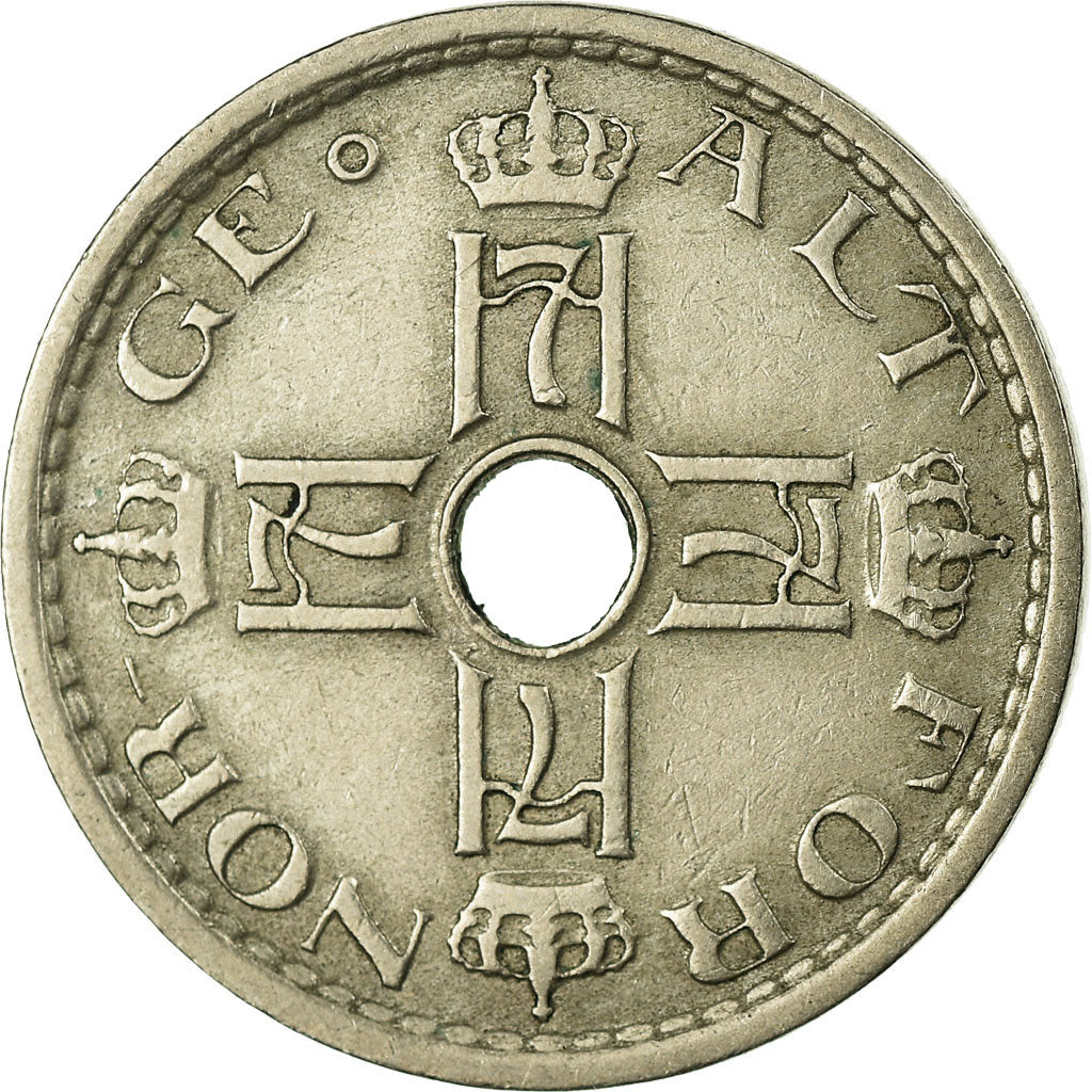 Munten, Noorwegen, Haakon VII, 50 Öre, 1928, ZF, Copper-nickel, KM:386