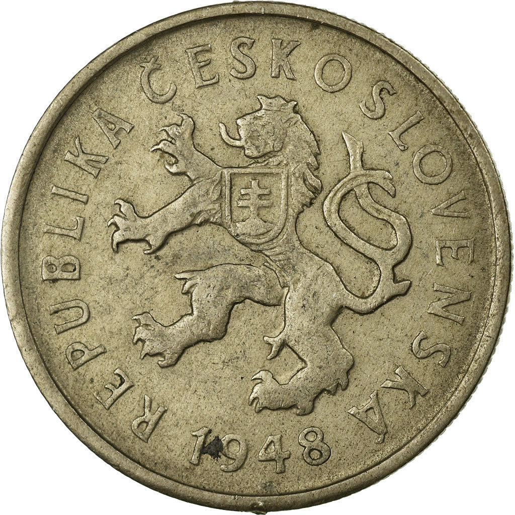 Coin, Czechoslovakia, 2 Koruny, 1948, EF(40-45), Copper-nickel, KM:23