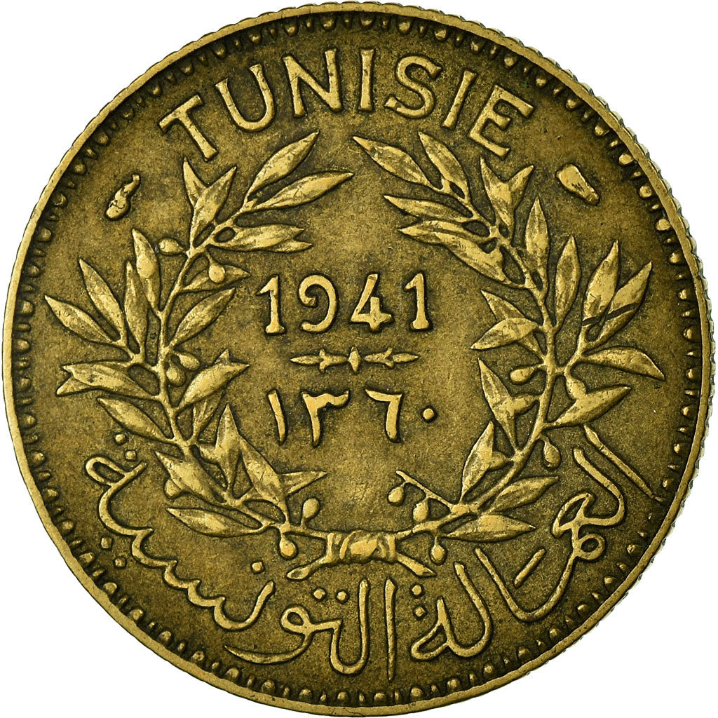 Coin, Tunisia, Anonymous, Franc, 1941, Paris, EF(40-45), Aluminum-Bronze, KM:247