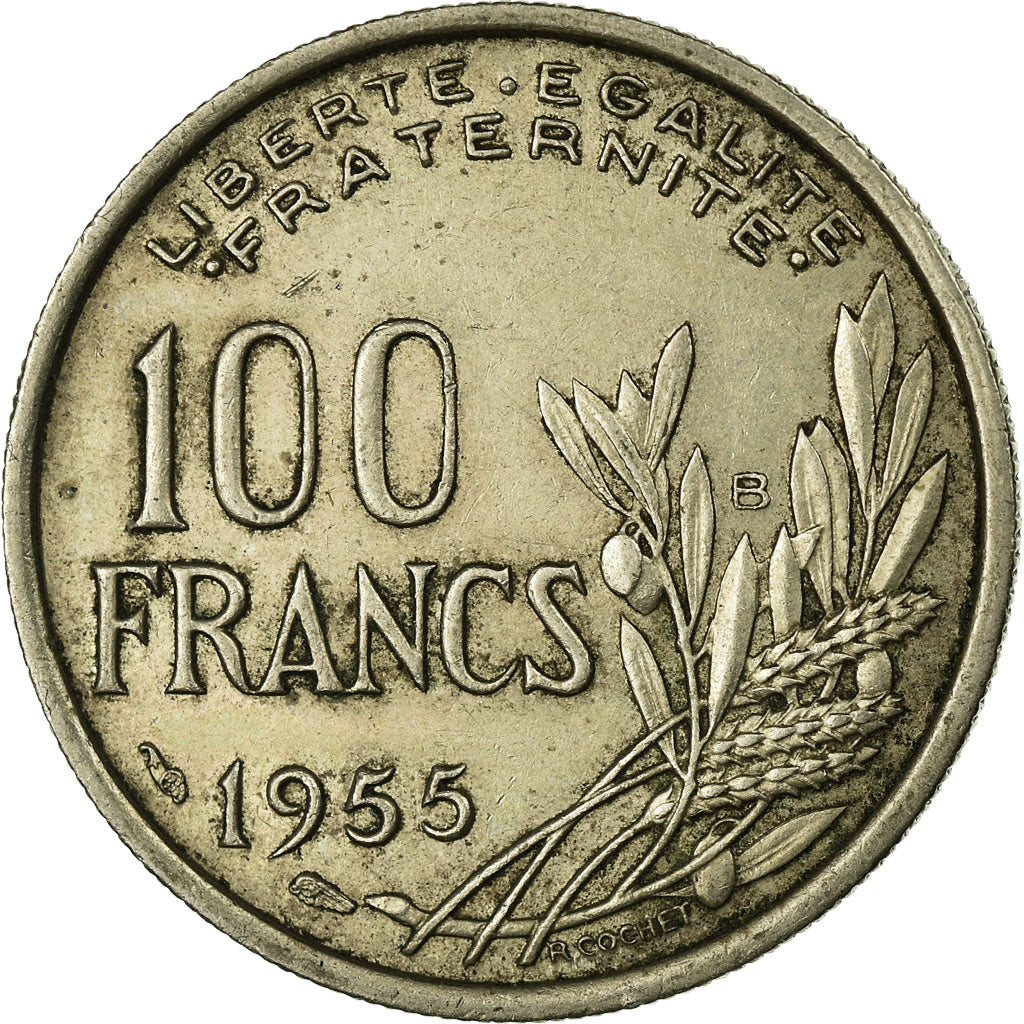 Munten, Frankrijk, Cochet, 100 Francs, 1955, Beaumont - Le Roger, ZF