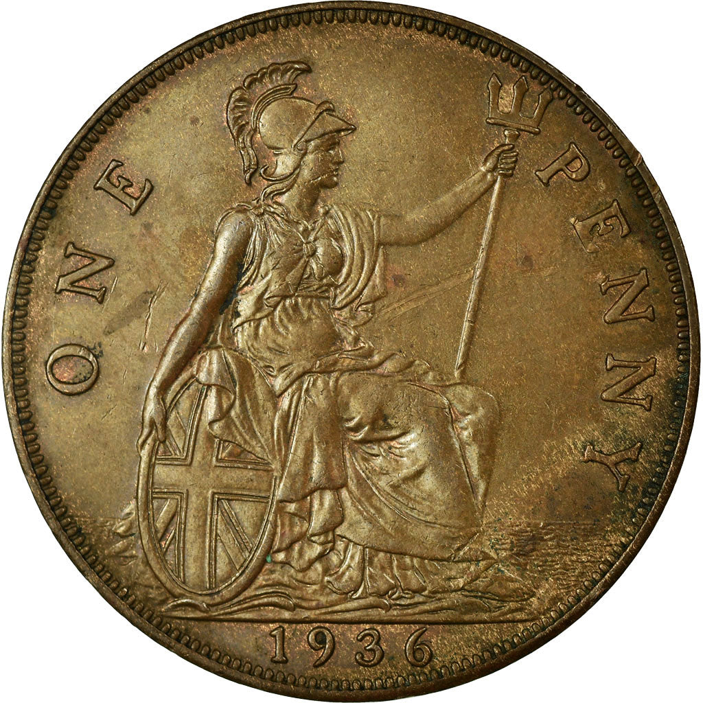 Coin, Great Britain, George V, Penny, 1936, EF(40-45), Bronze, KM:838