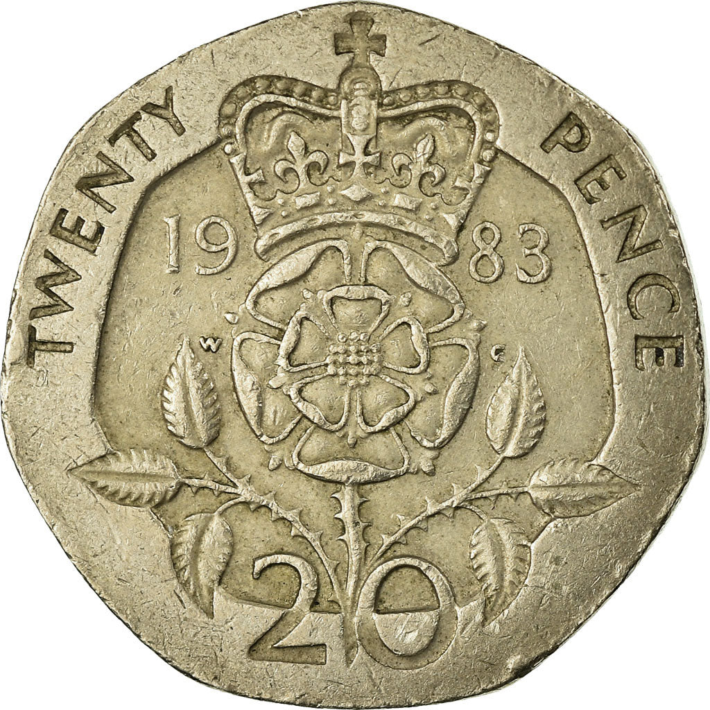 Moneta, Gran Bretagna, Elizabeth II, 20 Pence, 1983, MB+, Rame-nichel, KM:931
