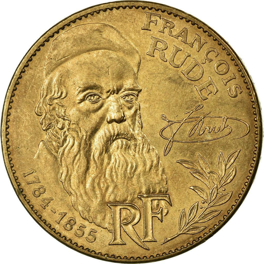 Moneta, Francja, François Rude, 10 Francs, 1984, AU(55-58), Nikiel-Brąz