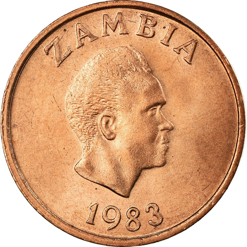 Coin, Zambia, Ngwee, 1983, British Royal Mint, MS(63), Copper Clad Steel, KM:9a