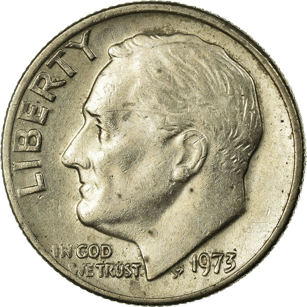 Coin, United States, Roosevelt Dime, Dime, 1973, U.S. Mint, Philadelphia