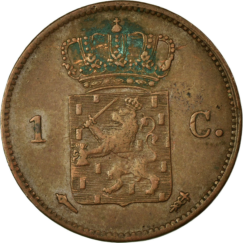 Moneta, Holandia, William I, Cent, 1823, EF(40-45), Miedź, KM:47