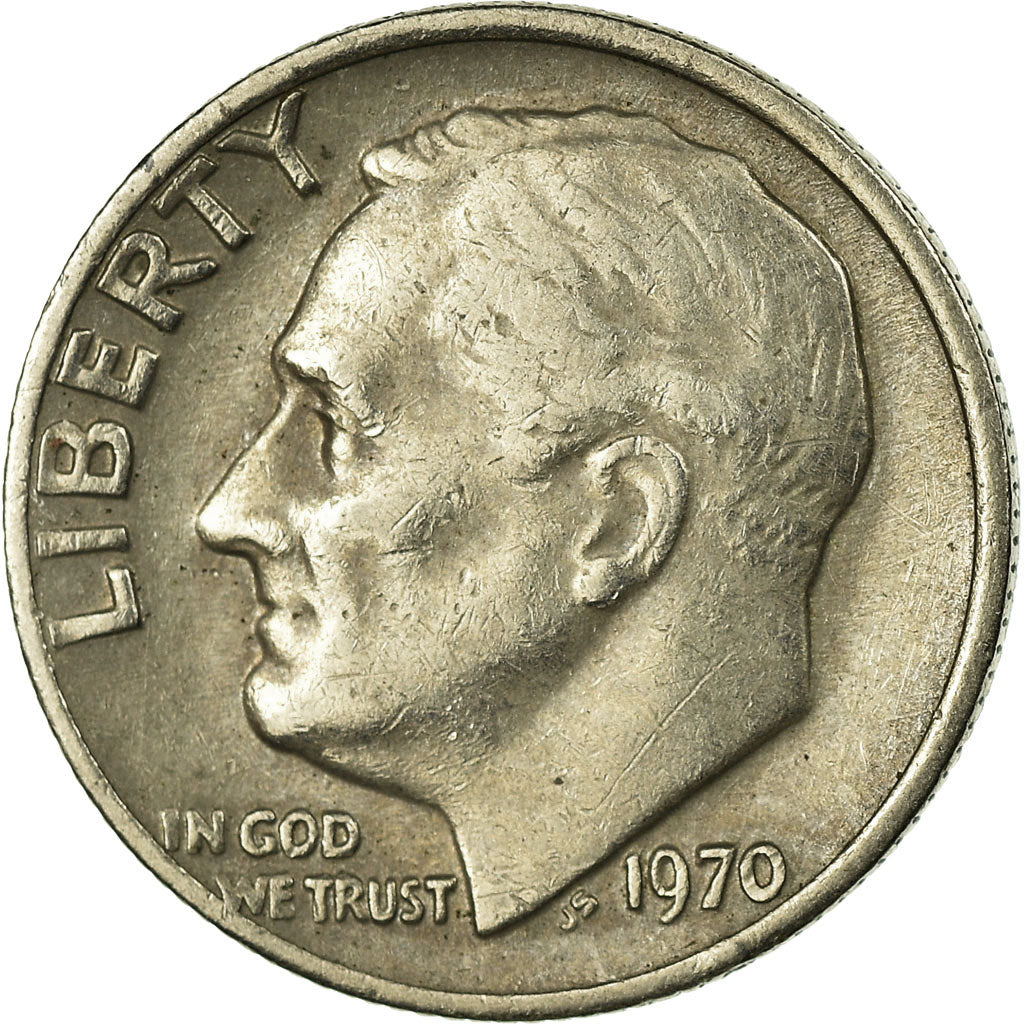 Coin, United States, Roosevelt Dime, Dime, 1970, U.S. Mint, Philadelphia