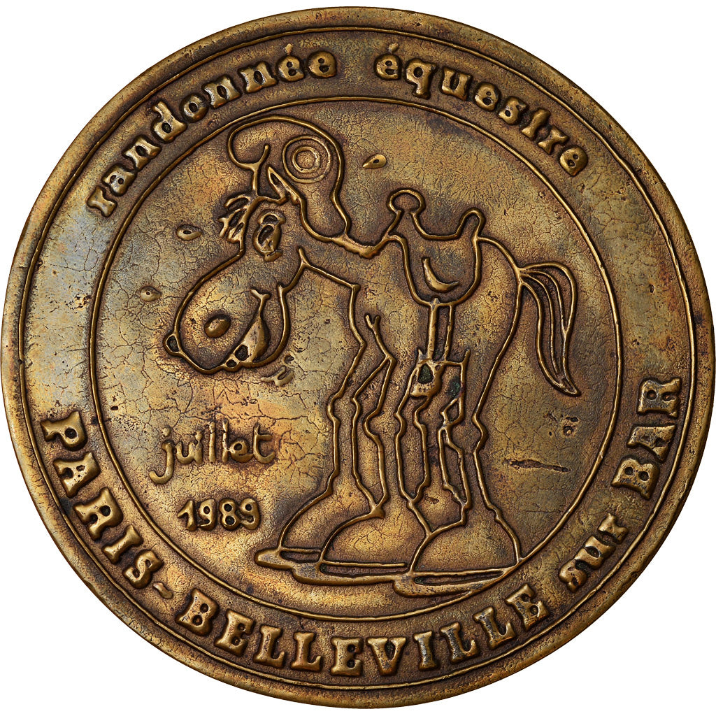 Frankrijk, Medaille, Randonnée Equestre, Paris-Belleville-sur-Bar, 1989, ZF