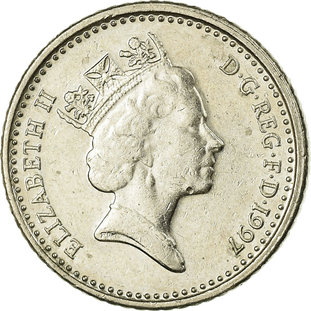 Coin, Great Britain, Elizabeth II, 5 Pence, 1997, VF(30-35), Copper-nickel