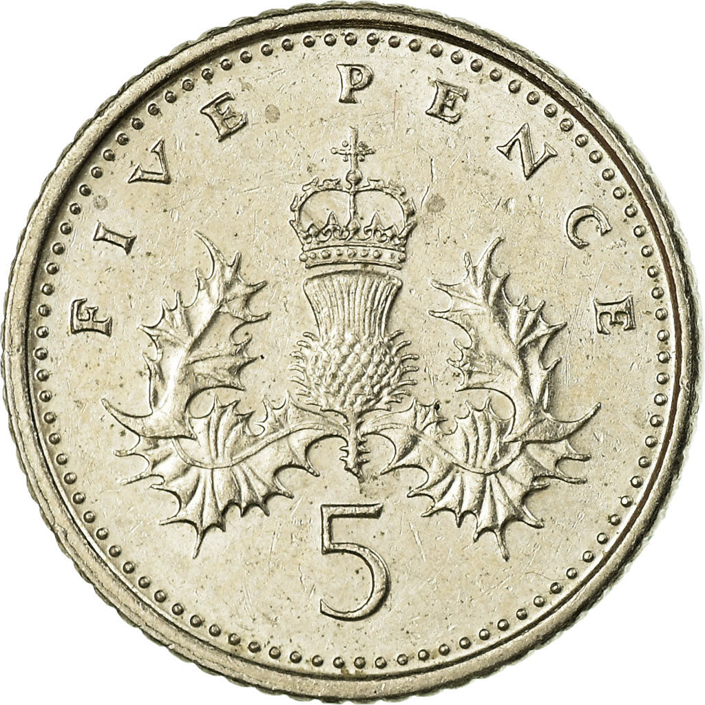 Coin, Great Britain, Elizabeth II, 5 Pence, 1997, VF(30-35), Copper-nickel