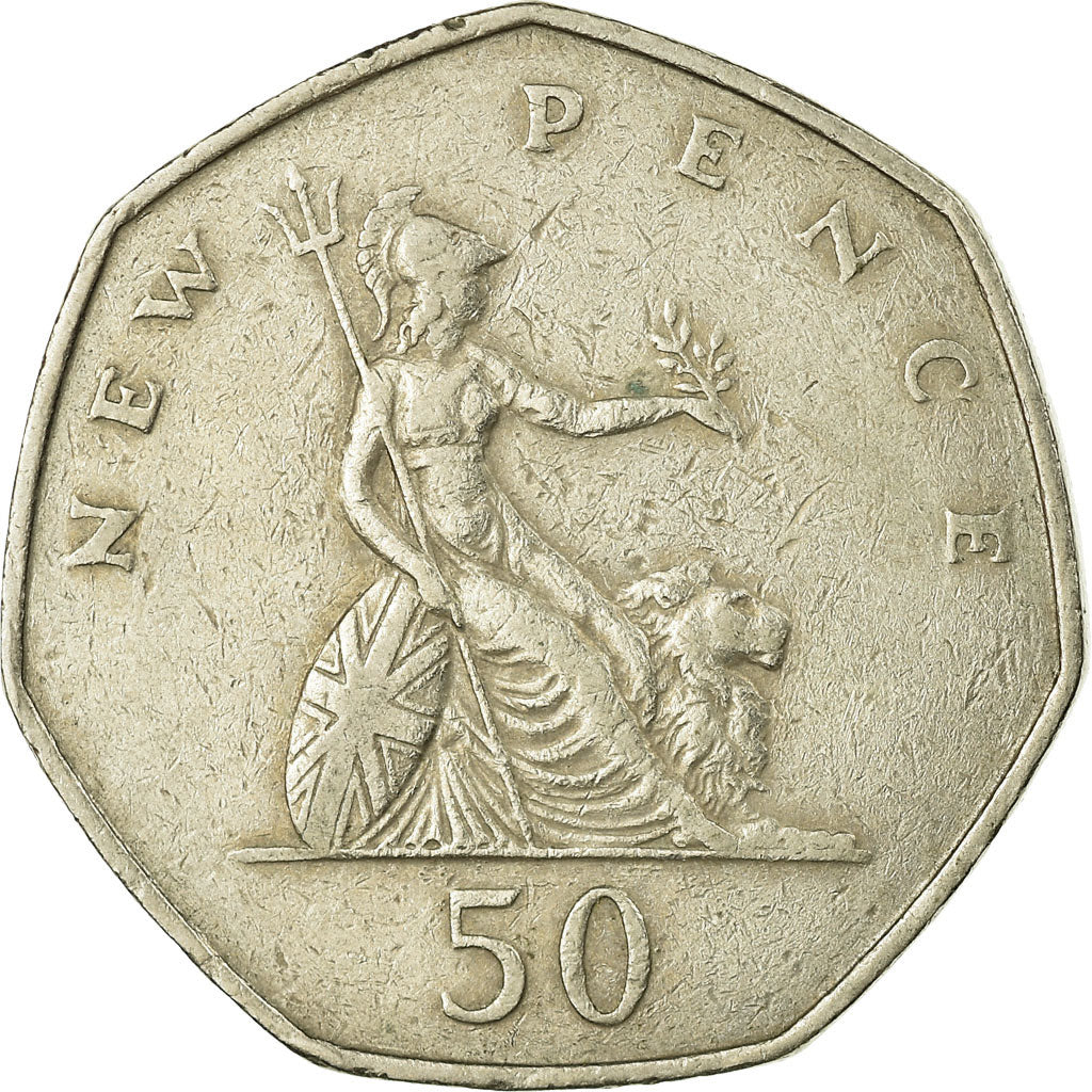 Coin, Great Britain, Elizabeth II, 50 New Pence, 1969, VF(30-35), Copper-nickel