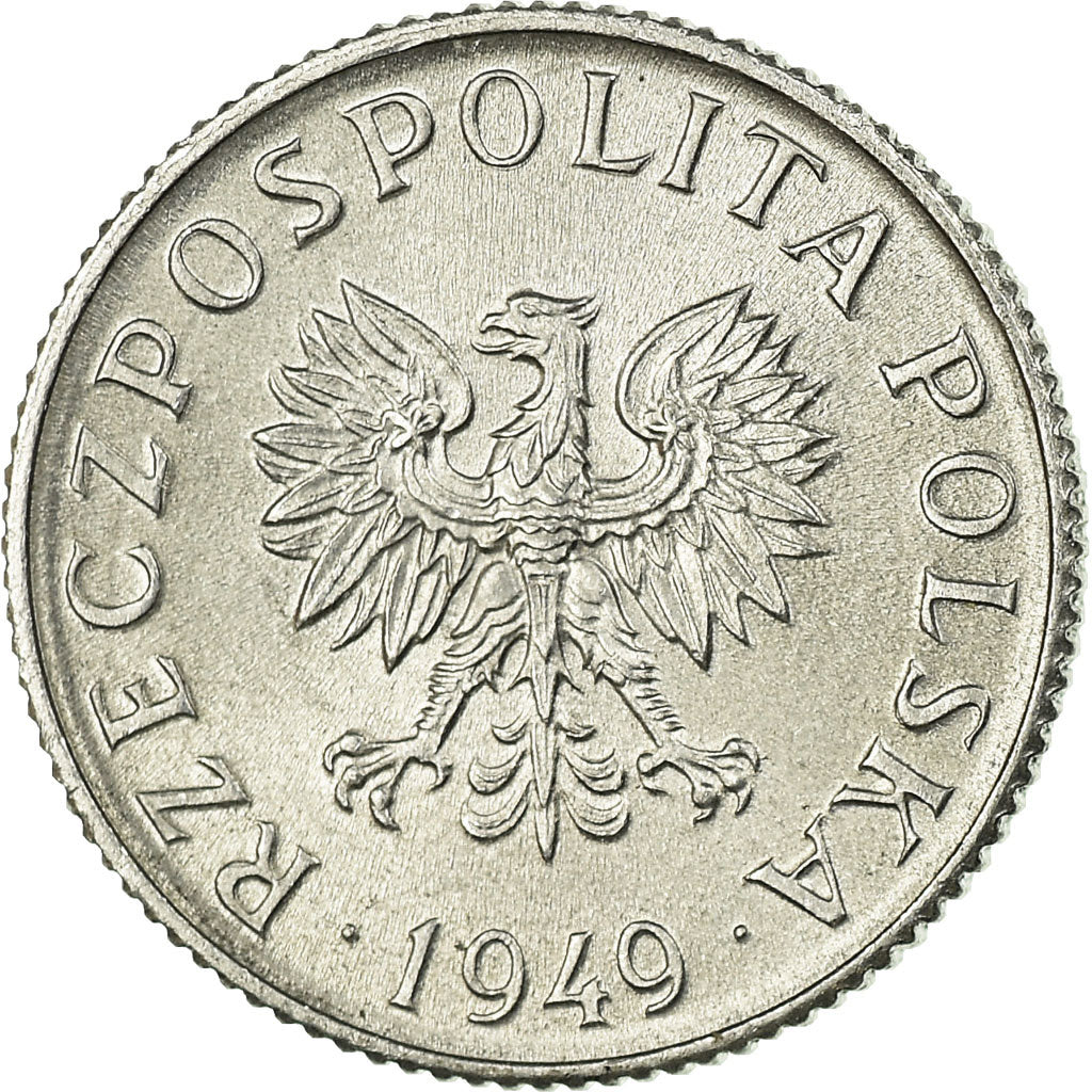 Coin, Poland, Grosz, 1949, MS(60-62), Aluminum, KM:39