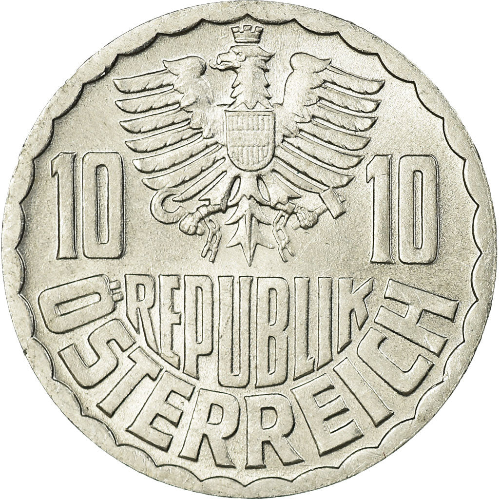 Coin, Austria, 10 Groschen, 1973, Vienna, MS(60-62), Aluminum, KM:2878