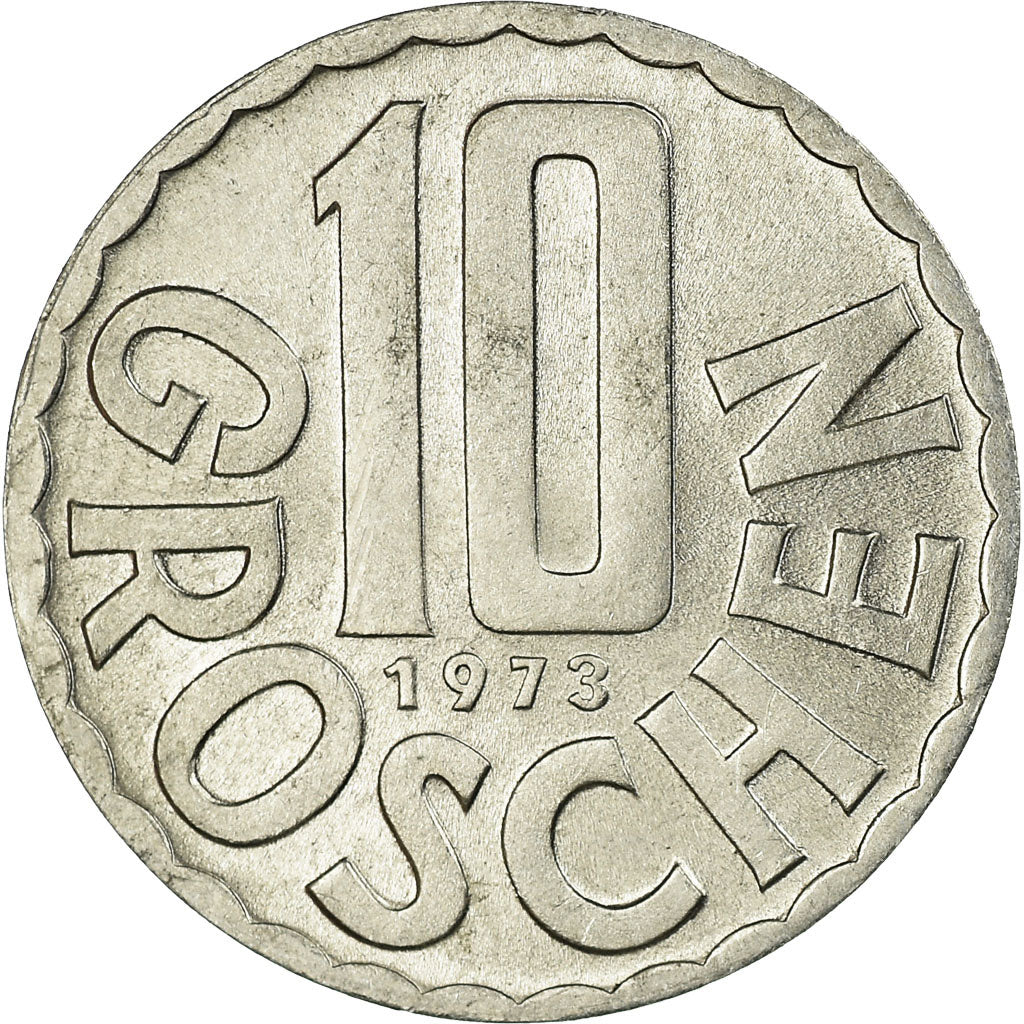 Coin, Austria, 10 Groschen, 1973, Vienna, MS(60-62), Aluminum, KM:2878