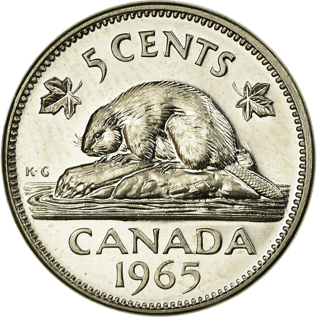 Coin, Canada, Elizabeth II, 5 Cents, 1965, Royal Canadian Mint, Ottawa