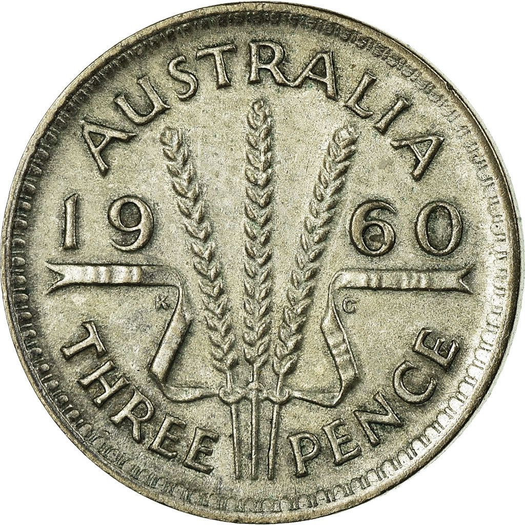 Moeda, Austrália, Elizabeth II, Threepence, 1960, Melbourne, EF(40-45), Prata