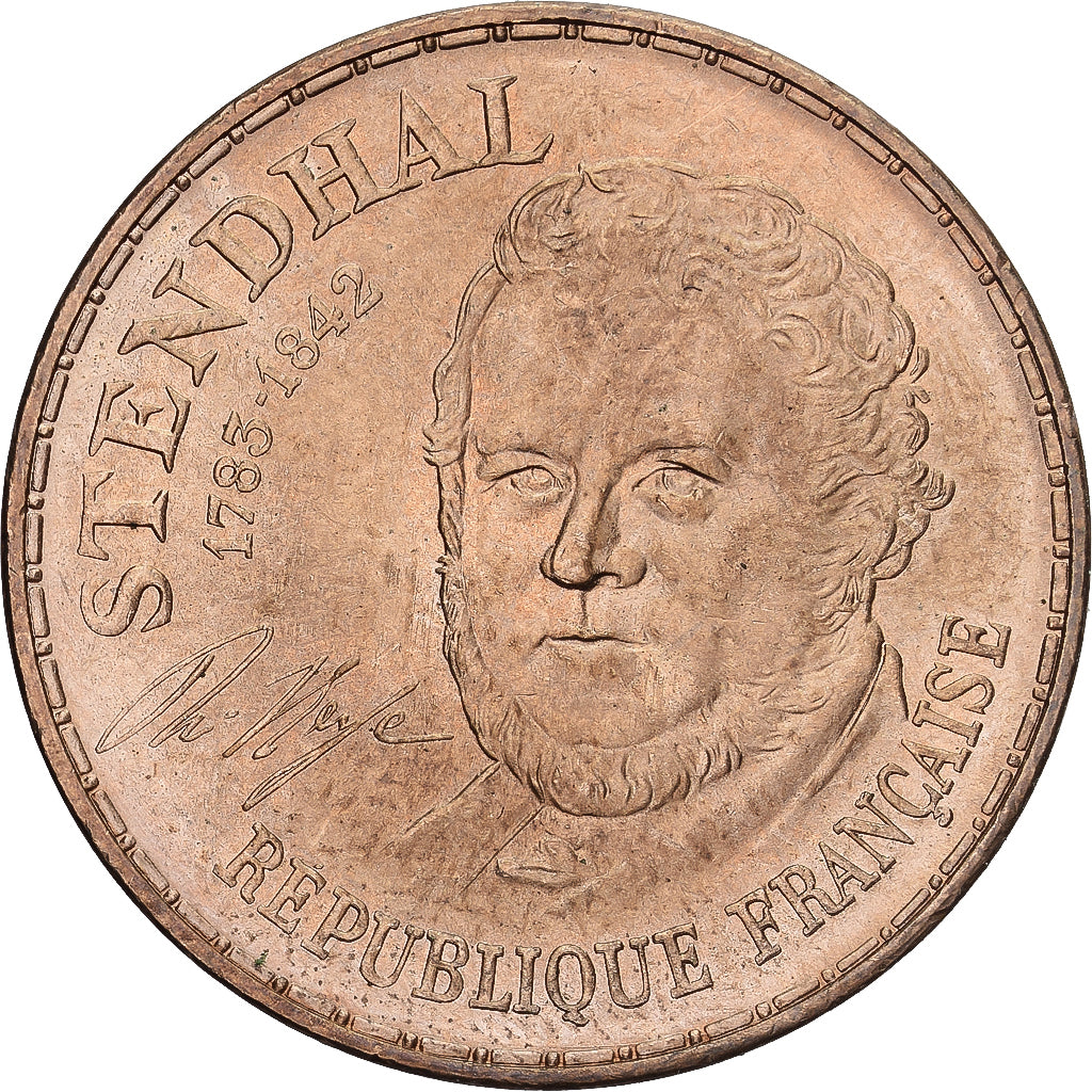Moneda, Francia, Stendhal, 10 Francs, 1983, EBC, Níquel - bronce, KM:953