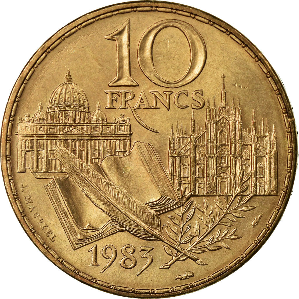 Moneta, Francia, Stendhal, 10 Francs, 1983, SPL-, Nichel-bronzo, KM:953