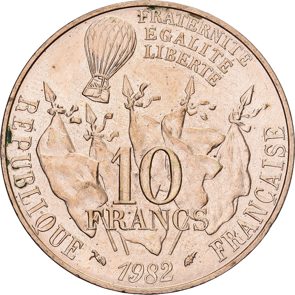 Moneta, Francia, Gambetta, 10 Francs, 1982, BB+, Nichel-bronzo, KM:950