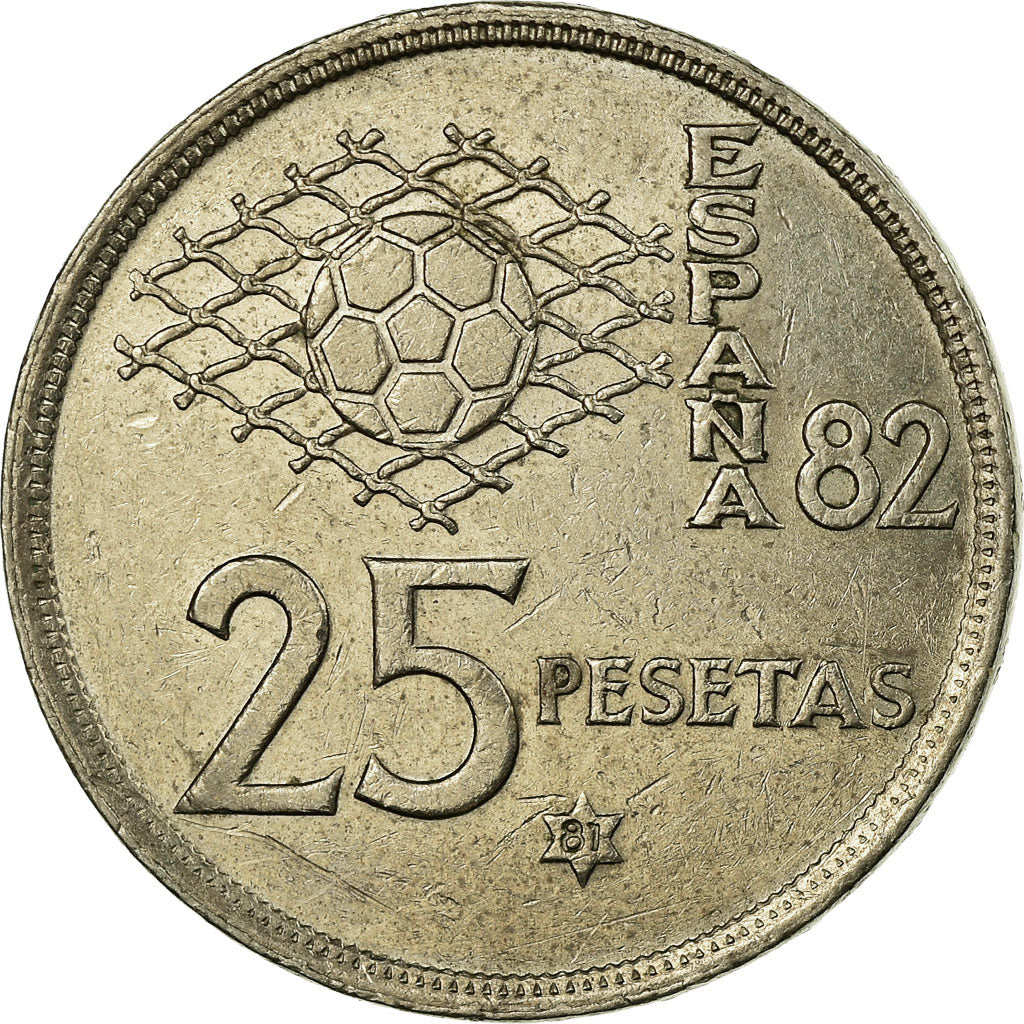 Munten, Spanje, Juan Carlos I, 25 Pesetas, 1981, ZF, Copper-nickel, KM:818