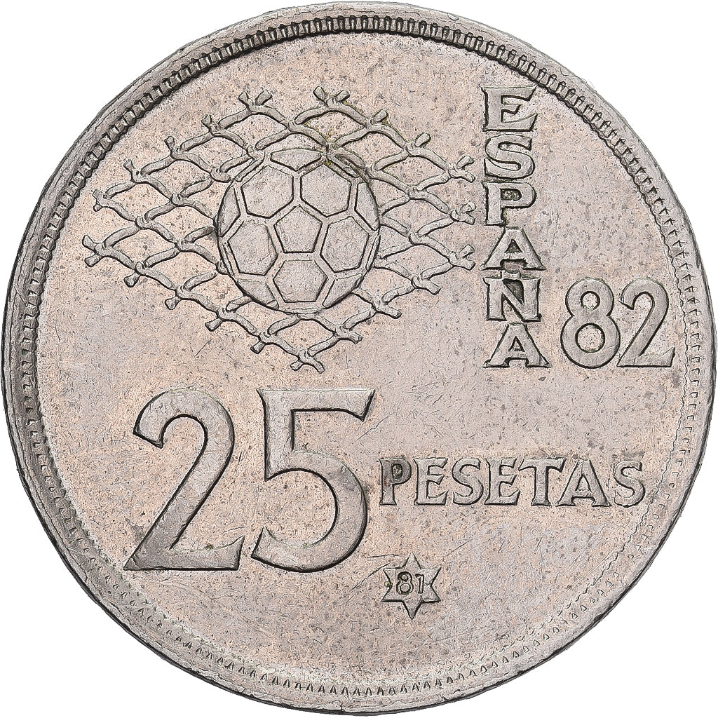 Moneta, Spagna, Juan Carlos I, 25 Pesetas, 1981, BB, Rame-nichel, KM:818