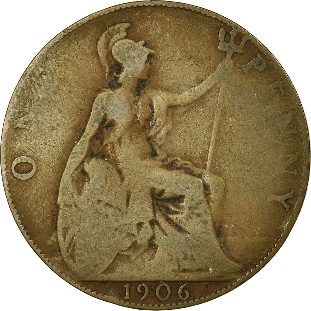 Münze, Großbritannien, Edward VII, Penny, 1906, SGE+, Bronze, KM:794.2