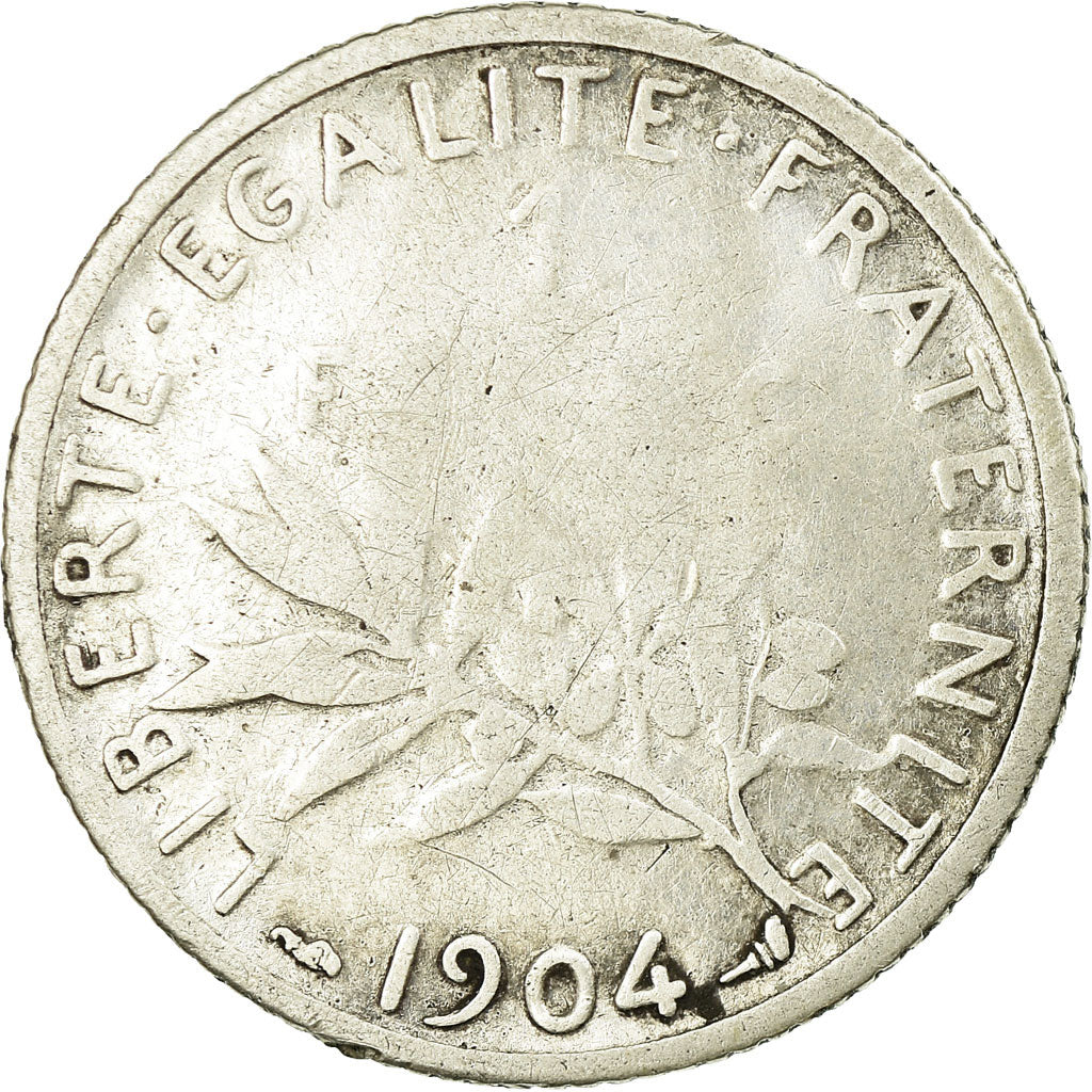 Munten, Frankrijk, Semeuse, Franc, 1904, Paris, ZG+, Zilver, KM:844.1