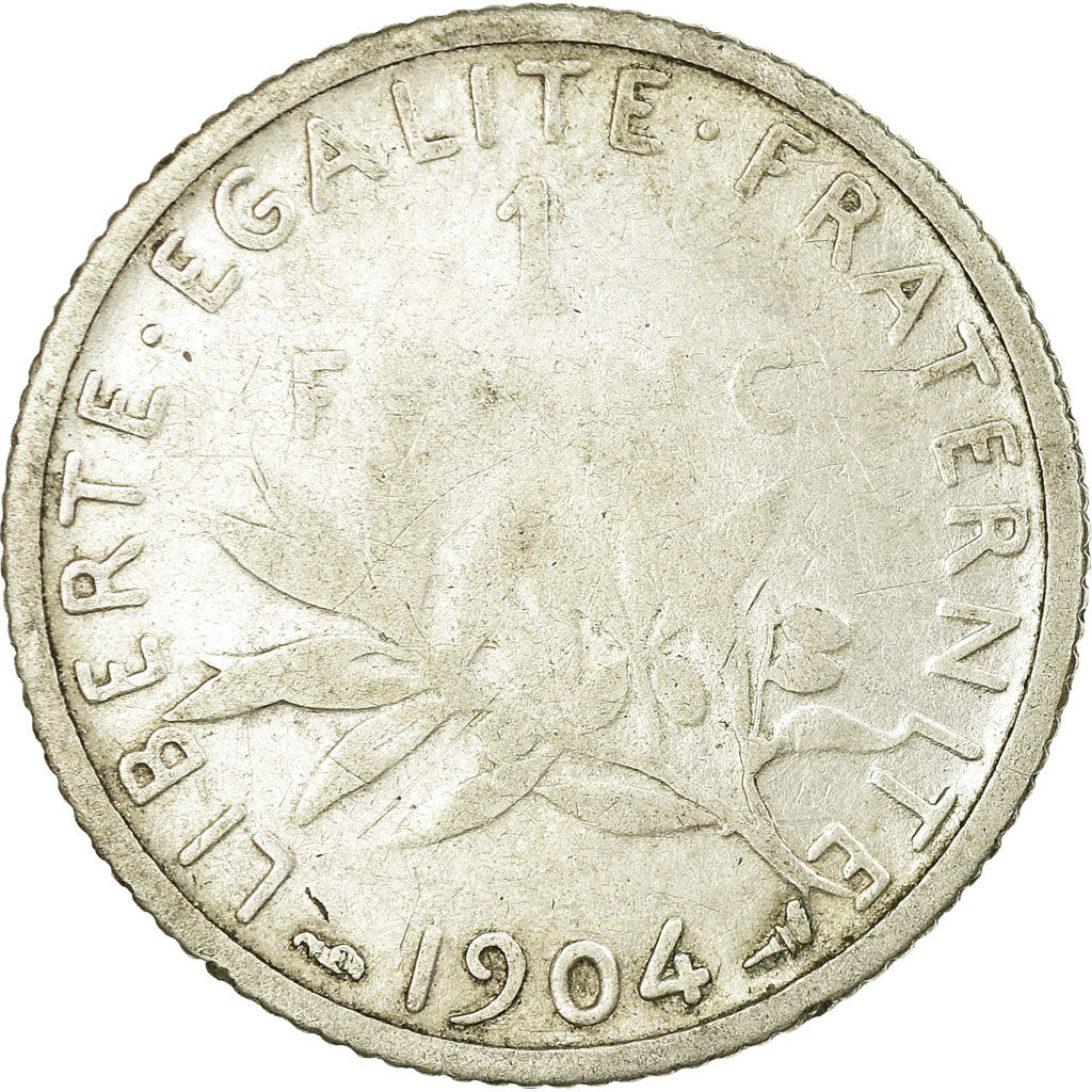 Munten, Frankrijk, Semeuse, Franc, 1904, Paris, ZG+, Zilver, KM:844.1
