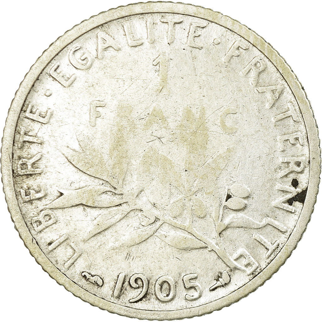 Monnaie, France, Semeuse, Franc, 1905, Paris, TB, Argent, Gadoury:467, KM:844.1