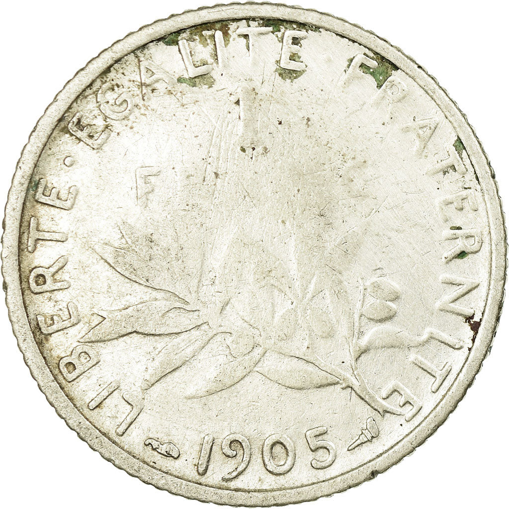 Coin, France, Semeuse, Franc, 1905, Paris, VF(20-25), Silver, KM:844.1