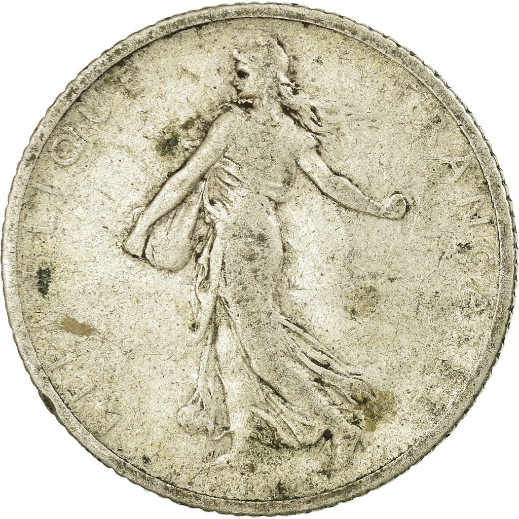 Moneda, Francia, Semeuse, Franc, 1907, Paris, BC, Plata, KM:844.1, Gadoury:467