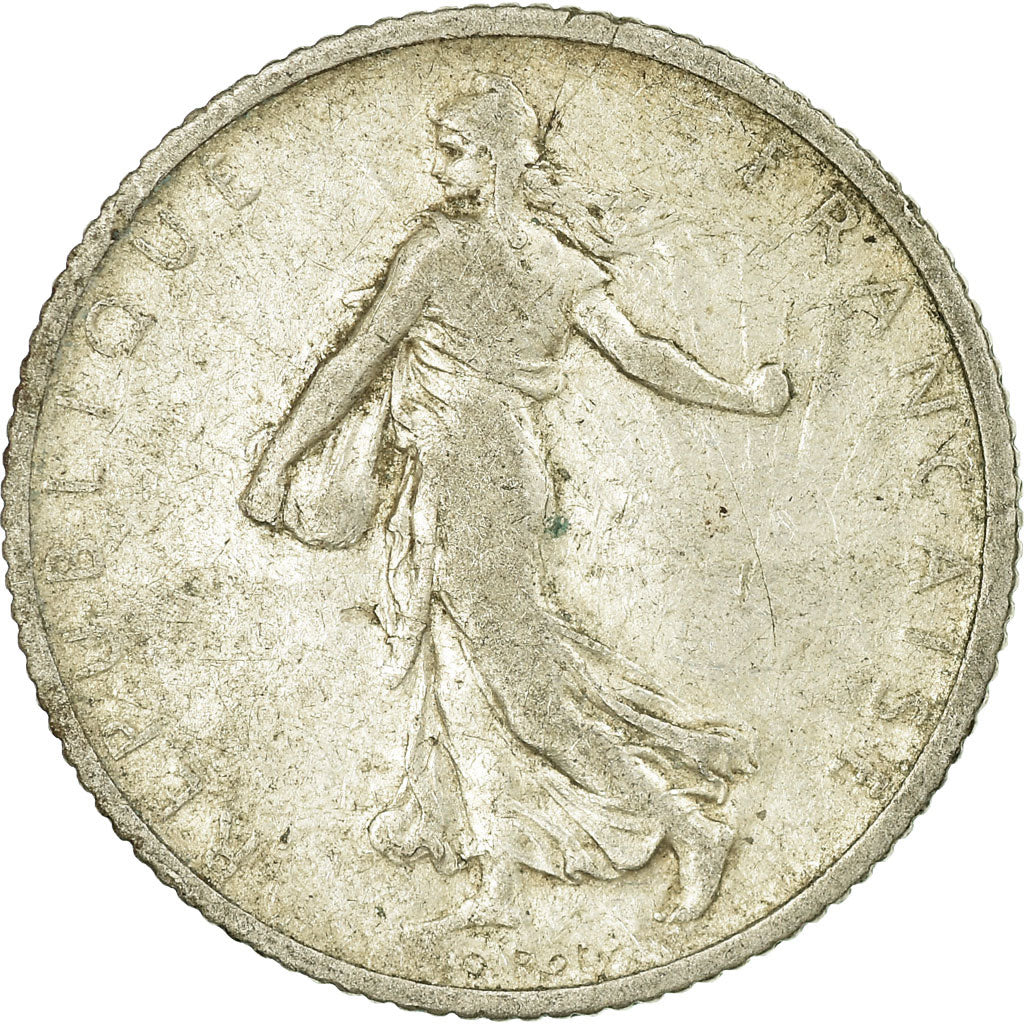 Moneda, Francia, Semeuse, Franc, 1909, Paris, BC, Plata, KM:844.1, Gadoury:467