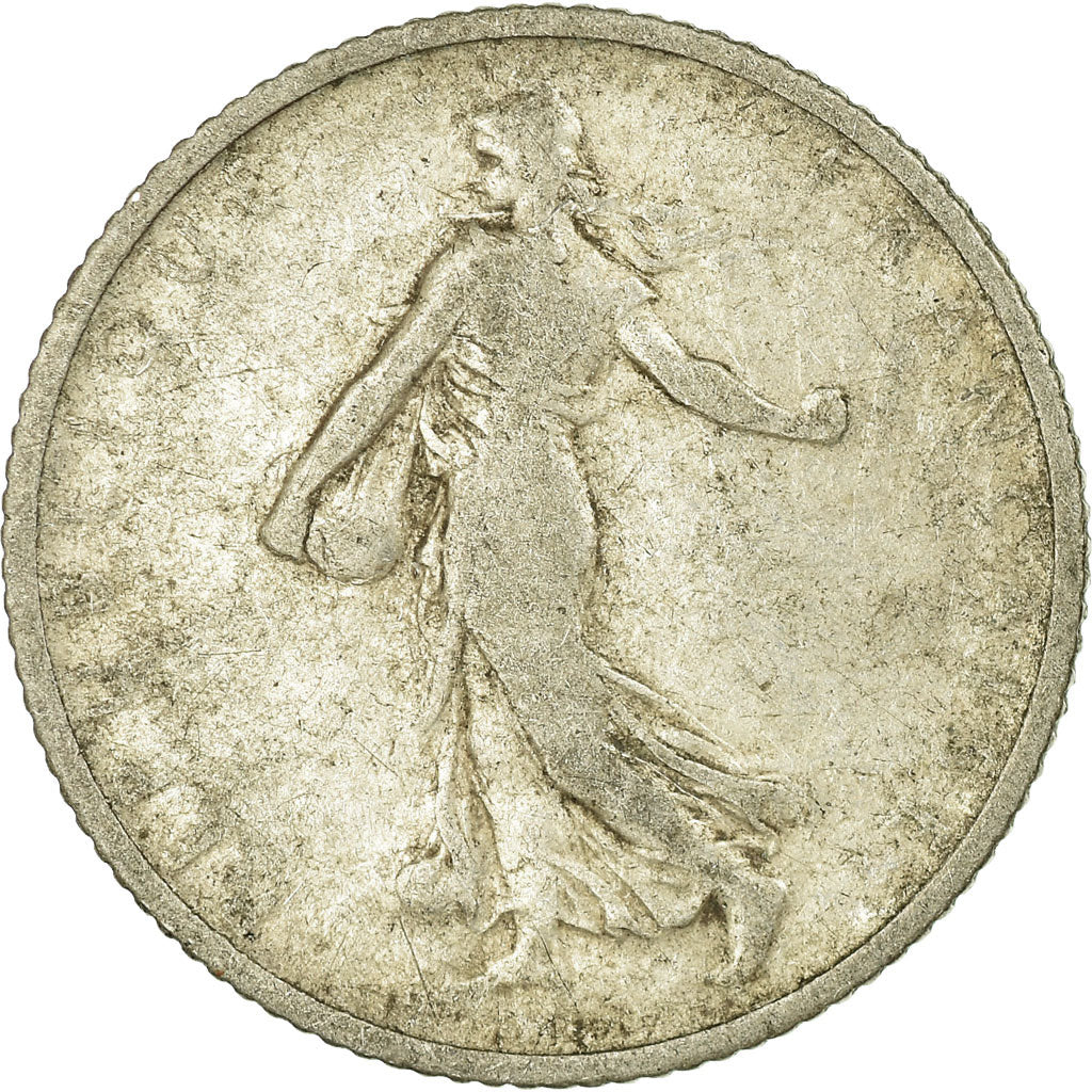Munten, Frankrijk, Semeuse, Franc, 1909, Paris, ZG+, Zilver, KM:844.1