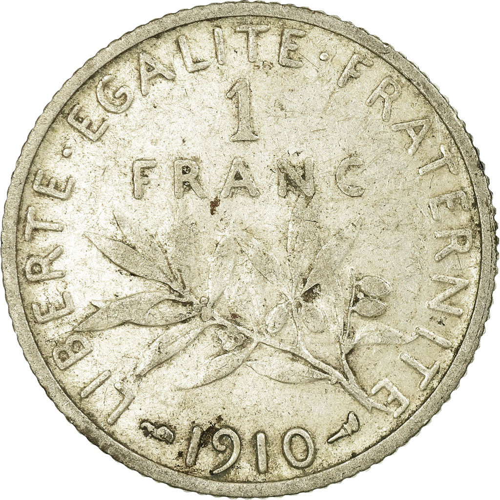 Moneta, Francia, Semeuse, Franc, 1910, Paris, B+, Argento, KM:844.1, Gadoury:467