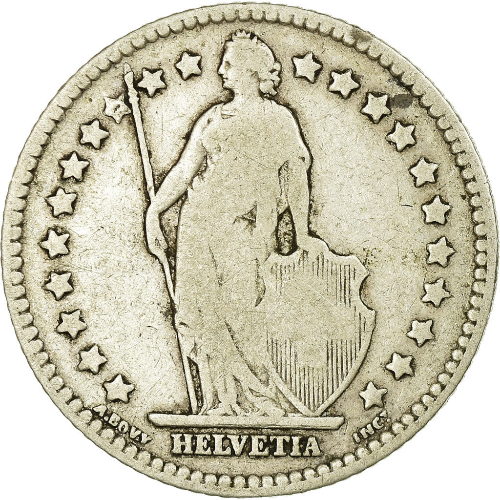 Coin, Switzerland, Franc, 1894, Paris, VF(20-25), Silver, KM:24