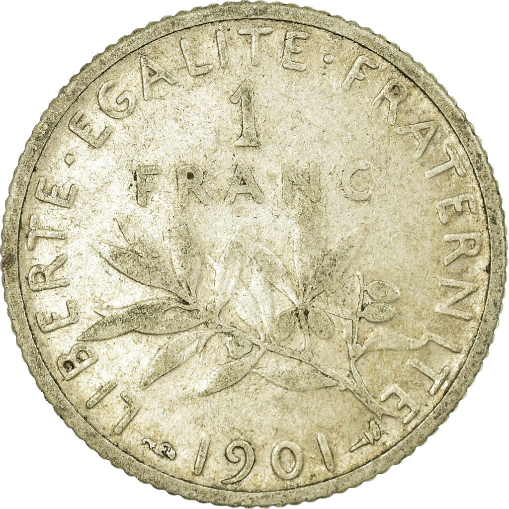 Monnaie, France, Semeuse, Franc, 1901, Paris, B+, Argent, Gadoury:467, KM:844.1