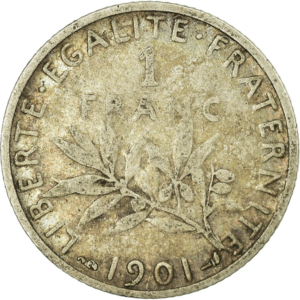 Moneta, Francia, Semeuse, Franc, 1901, Paris, B+, Argento, KM:844.1, Gadoury:467