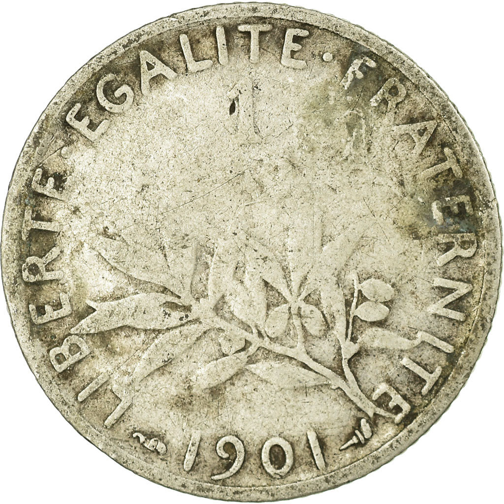 Moneda, Francia, Semeuse, Franc, 1901, Paris, BC, Plata, KM:844.1, Gadoury:467